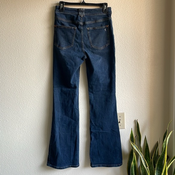 Anthropologie Picro and the Letterpress The Icon Flare Dark Wash Denim Jeans 28 - Picture 7 of 9